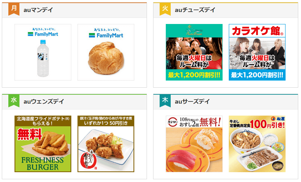 auエブリデイの特典①